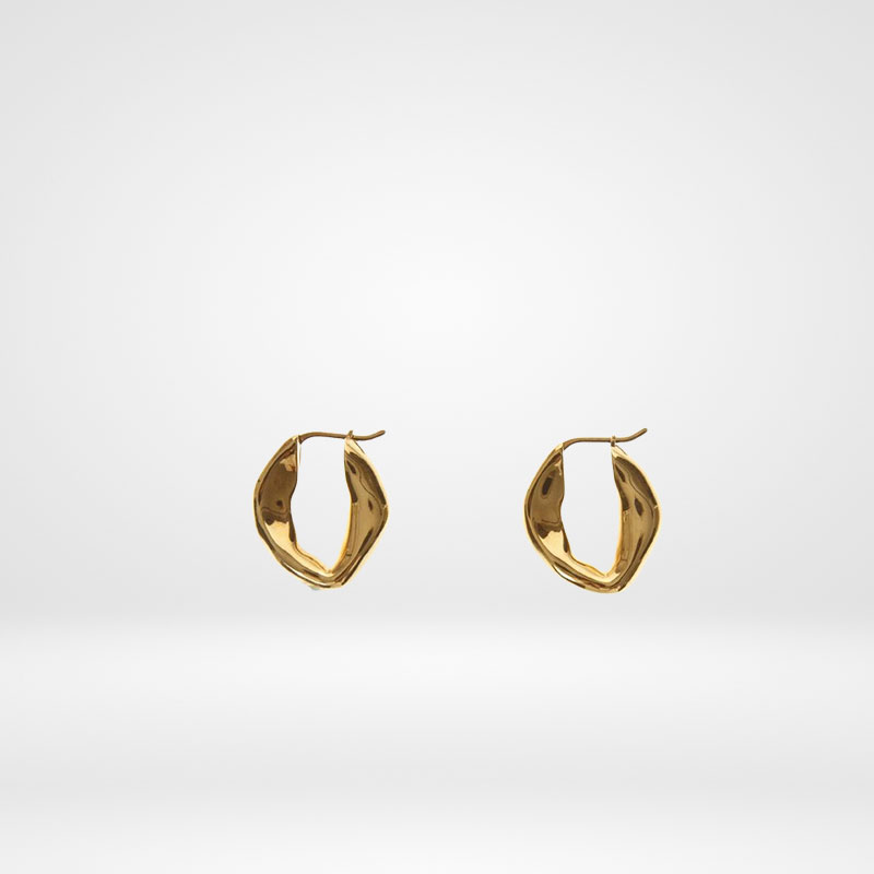 セリーヌ ピアス CELINE Metallic Swirl HOOPS EARRINGS メタル フープ