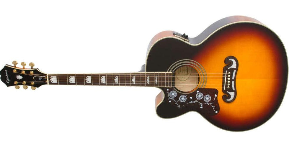 Epiphone EJ 200 Cutaway Electric Acoustic Guitar Vintage Sunburst
