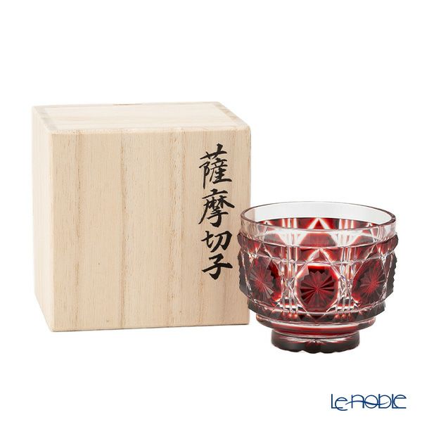 復元薩摩切子 猪口A／1103 八角籠目 銅赤 | ブランド洋食器専門店ル