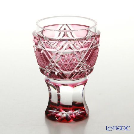 ヤマザキガラス 薩摩切子 南蛮赤 矢来籠目菊透かし紋 水割りグラス
