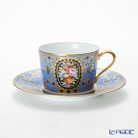 ノリタケ オマージュコレクション H-765J／T2401 カプチーノ碗皿（青絵