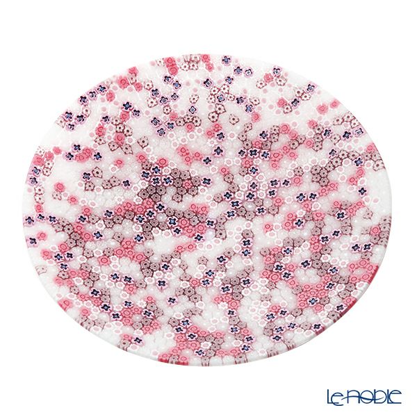 エルコーレモレッティ ミレフィオーリ プレート 24cm ピンク×ホワイト