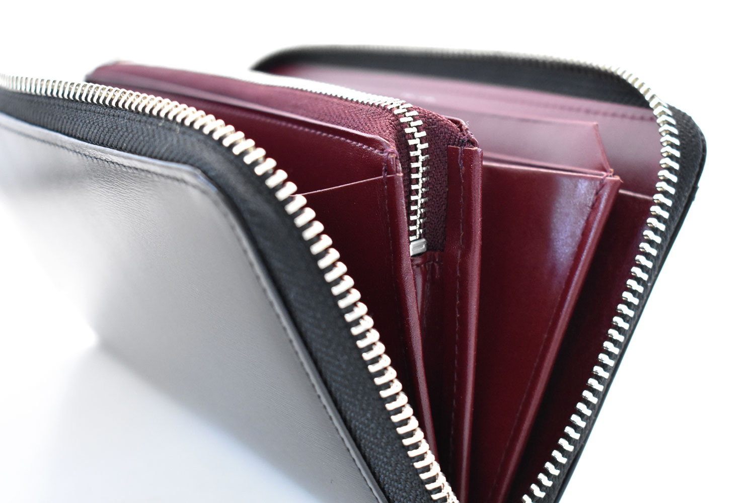 ボックスカーフヴェネチアン ラウンドファスナー長財布（小銭入れあり