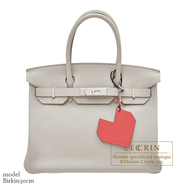 エルメス プティアッシュ ハート レッド/グレー レザー | エルメス