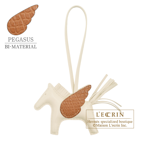 エルメス ロデオチャームペガサスタッチPM クレ/ゴールド アニョーミロ