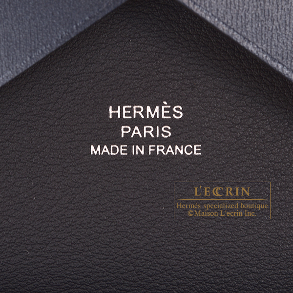 エルメス カルヴィ デュオ ブルーアビス ボックスカーフ シルバー金具