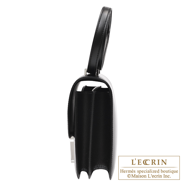 エルメス コンスタンスミニ ミラー ブラック ボックスカーフ シルバー