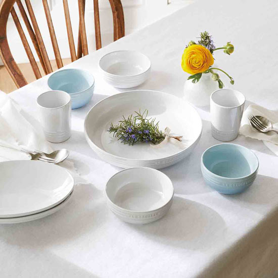 ル・クルーゼ ライスボールセット ベビーローズブルー＆ホワイト