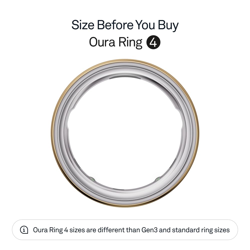 Oura Ring 4 - Gold - Size 9 - Smart Ring - Unique Sizing, Not
