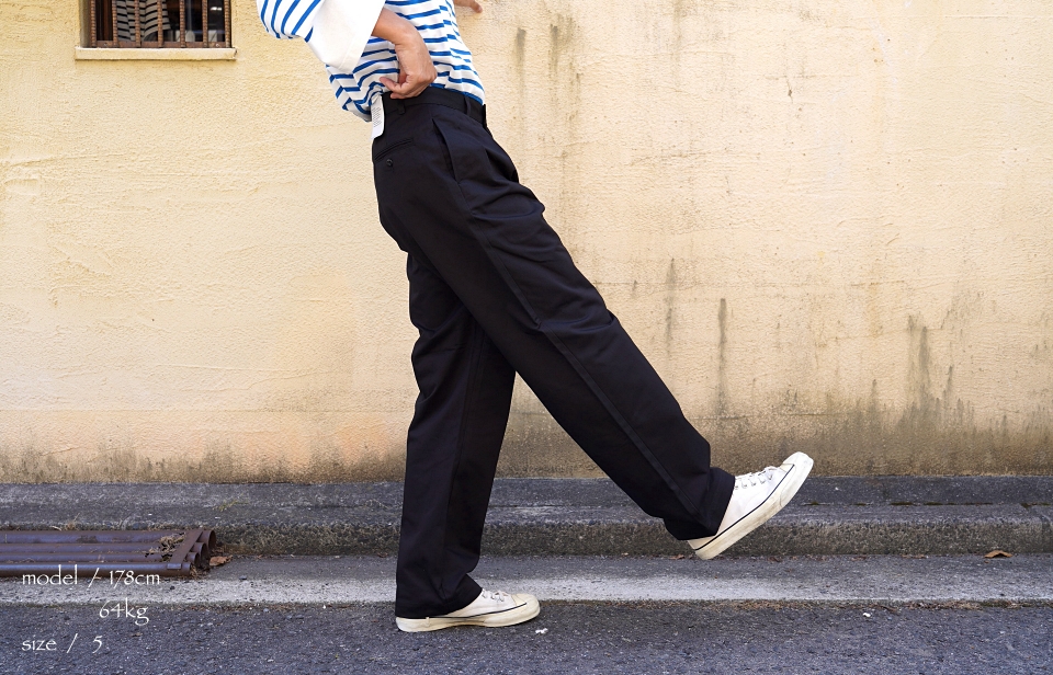 CIOTA シオタ 2 Tuck Chino Cloth Pants ＜ブラック＞ 商品詳細