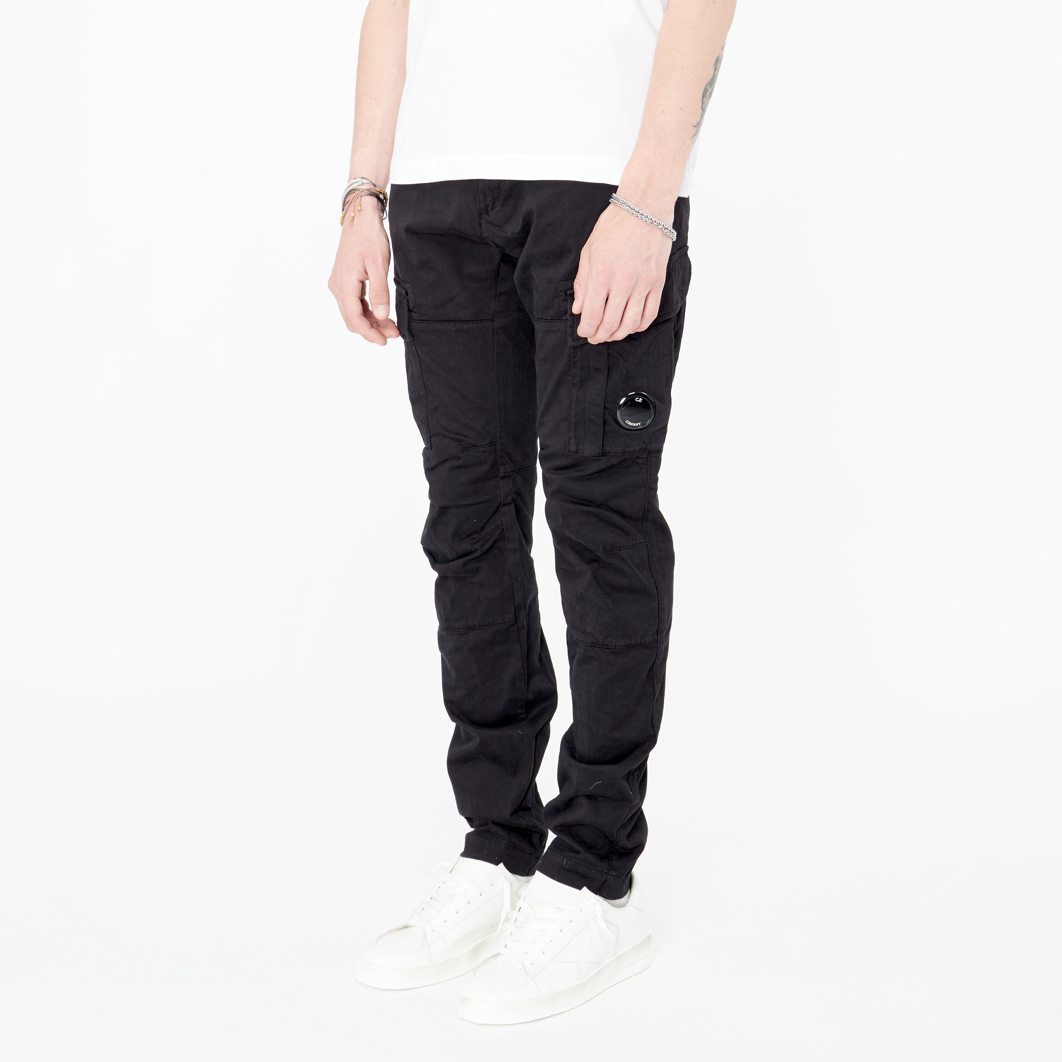 Cp Company Stretch Sateen Cargo Pants Black | Lesthete