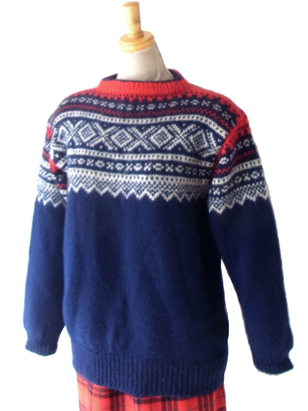 送料無料】ロンドン買い付け 60年代製 ブルー X レッド・ホワイト