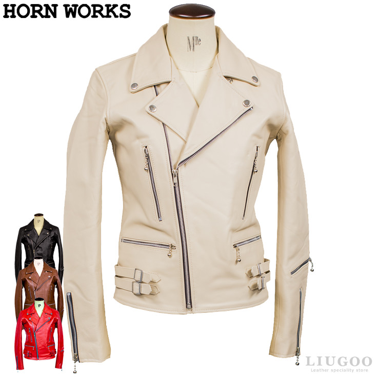 Horn Works 本革 UKダブルライダースジャケット レディース ホーン