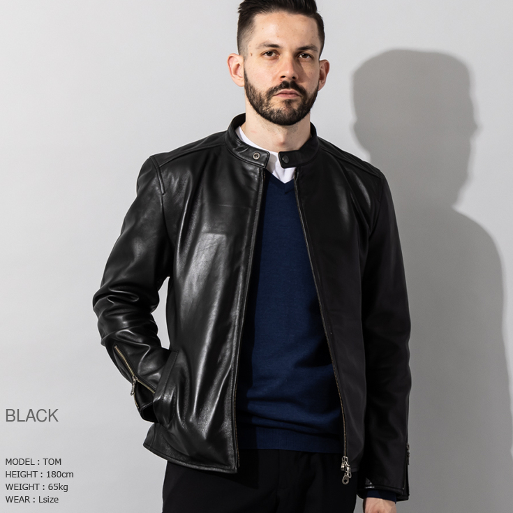 LIUGOO 本革 シングルライダース メンズ リューグー SRS17A ライダース