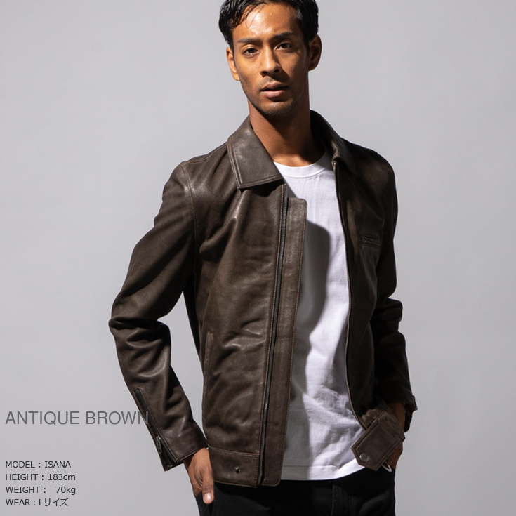 ディーゼル 羊革 ラムレザー レッドライニング バイカース シングル