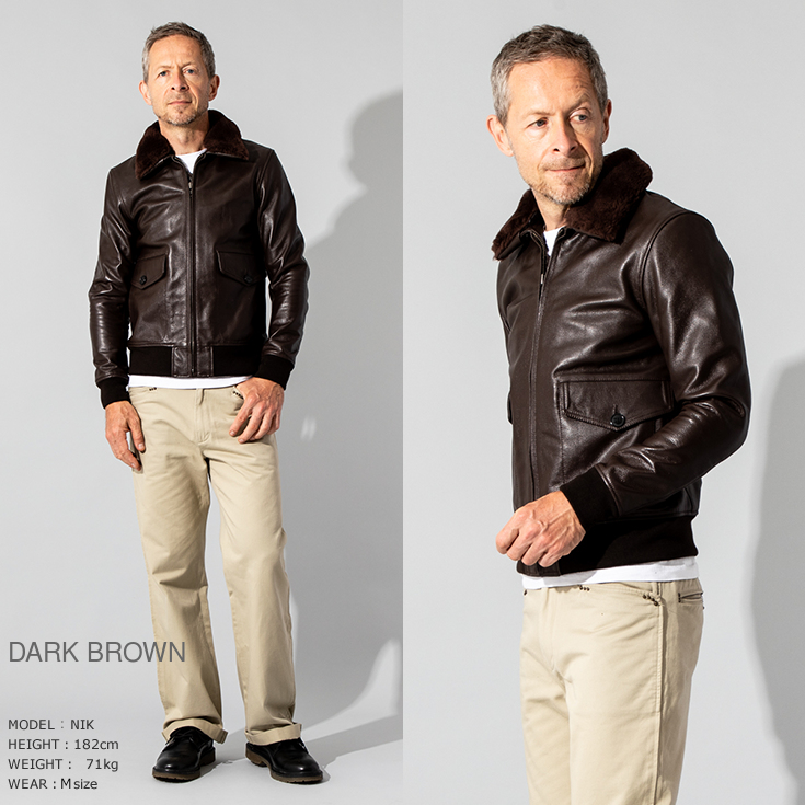 Liugoo Leathers 本革 G-1フライトジャケット メンズ リューグー