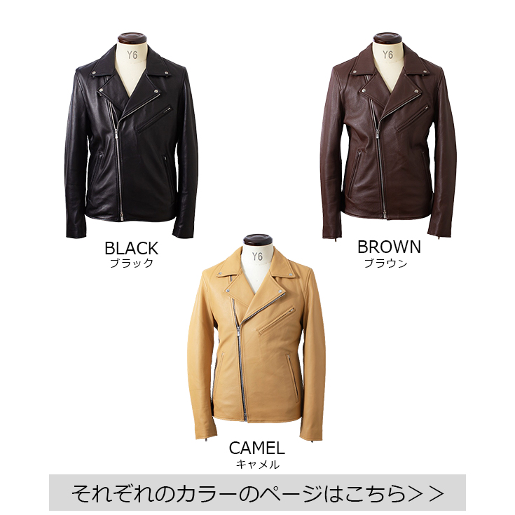 FILLMORE 本革 ディアスキンダブルライダースジャケット メンズ