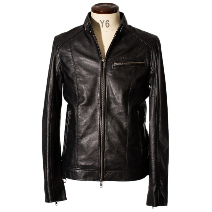 Liugoo Leathers 本革 シングルライダースジャケット メンズ