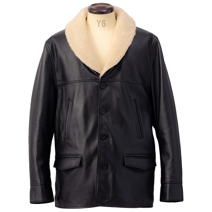 Liugoo Leathers 本革 ボアワークコート メンズ リューグーレザーズ