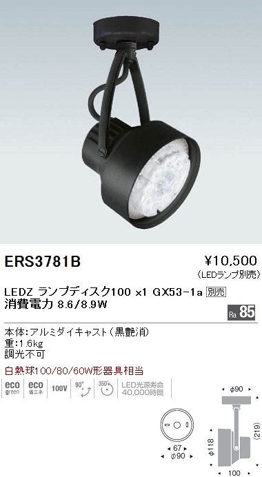 遠藤照明 LEDZ ERS3727B 10灯セット（2016年製）本日限り 遠藤照明