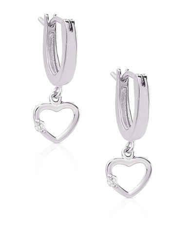 Open Heart Drop Earrings in Sterling Silver – Lily Nily