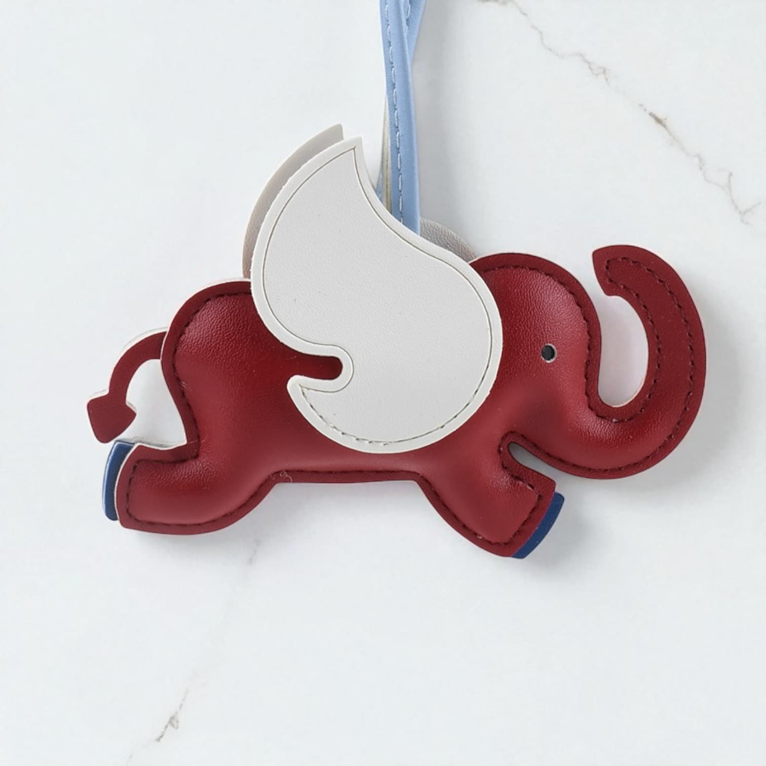 14色展開】ゾウモチーフバッグチャーム／ギフトに最適な軽量PUアクセ