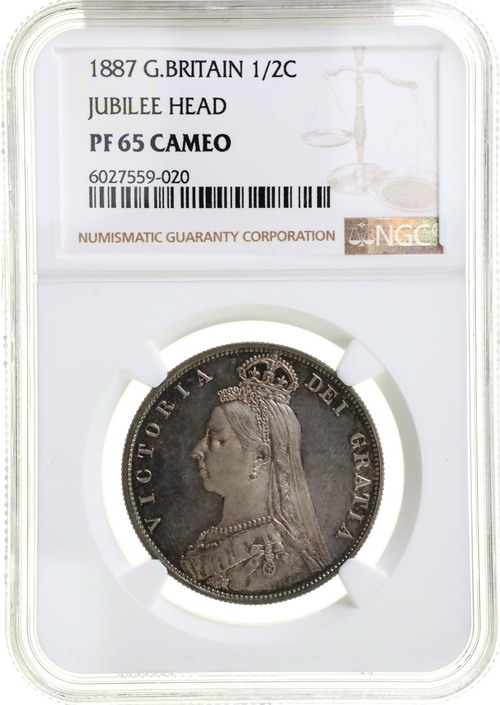 イギリス 1887年 ハーフクラウン銀貨 プルーフ ヴィクトリア