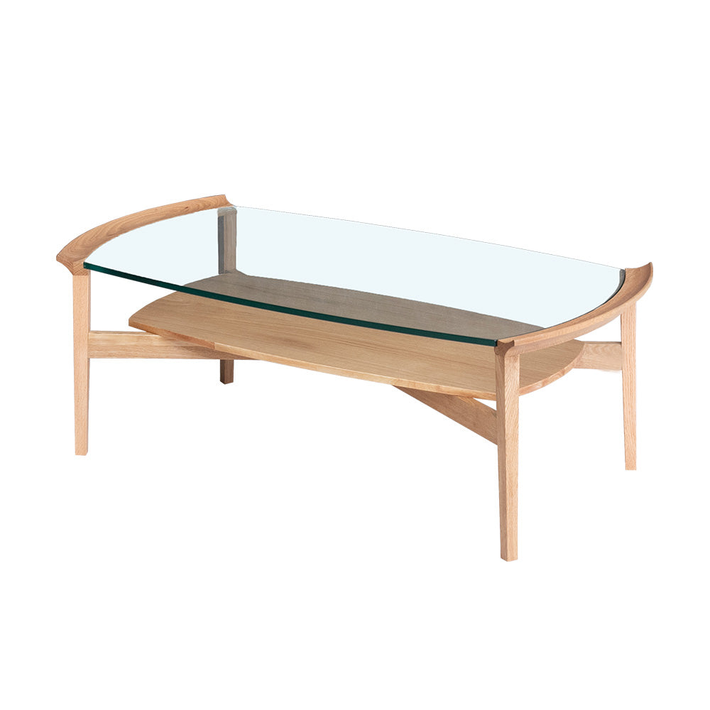 lushroom センターテーブル ガラステーブル オーバル型 ナチュラル