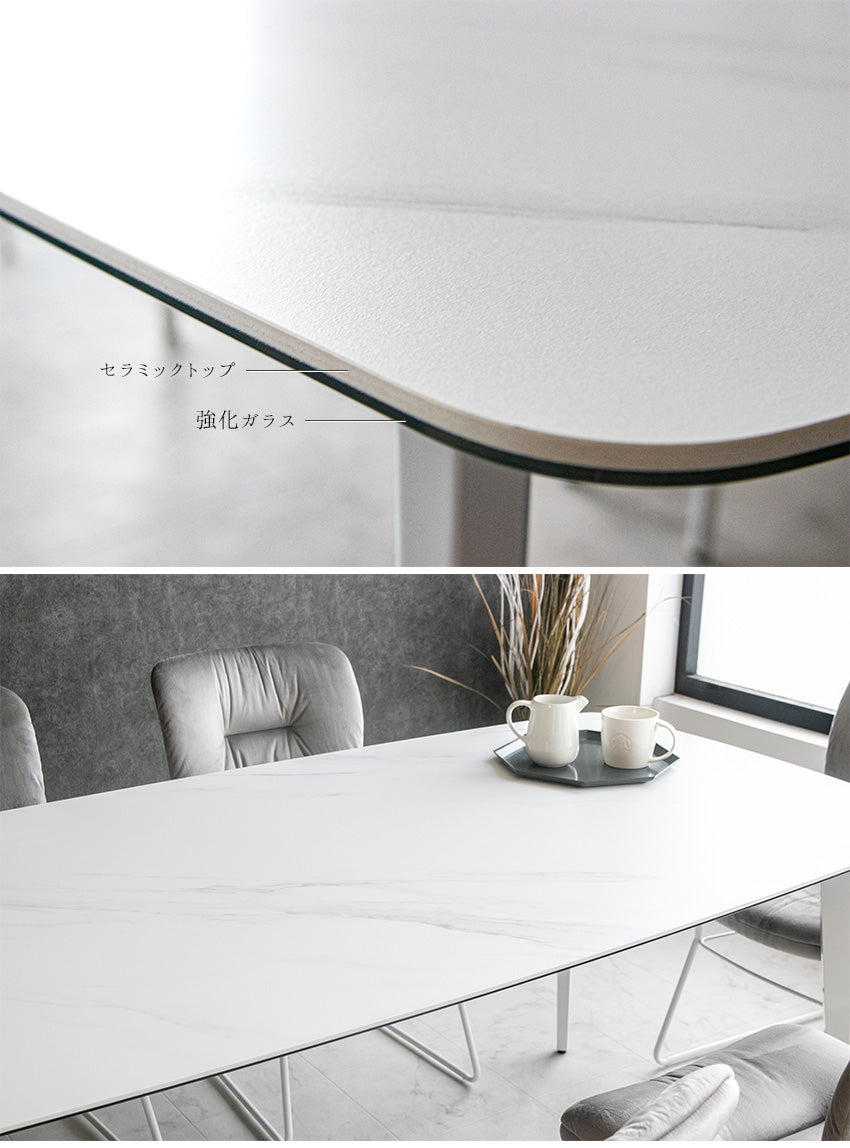 lushroom ダイニングテーブル 180×90cm 6人掛け セラミック 大理石柄