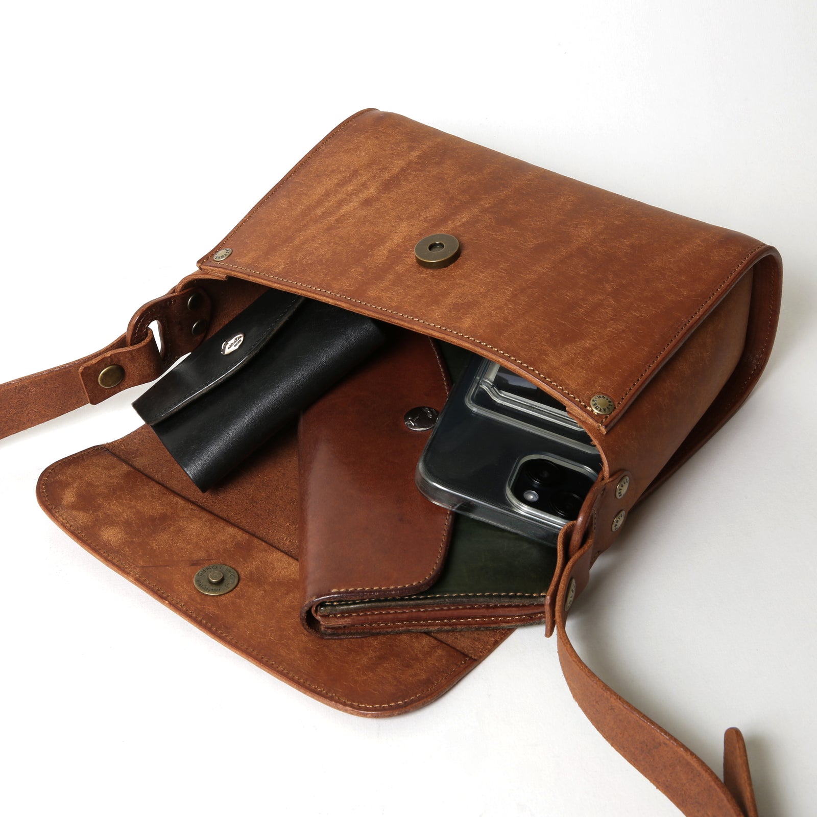 BAG71 ≪BLACK≫ ITALIAN COW LEATHER FLAP MINI SHOULDER フラップ