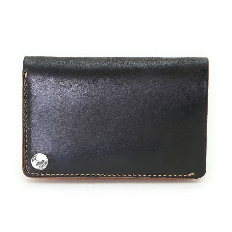 W2D ≪BLACK≫ HAND-DYED MIDDLE WALLET / 手染めミドルウォレット