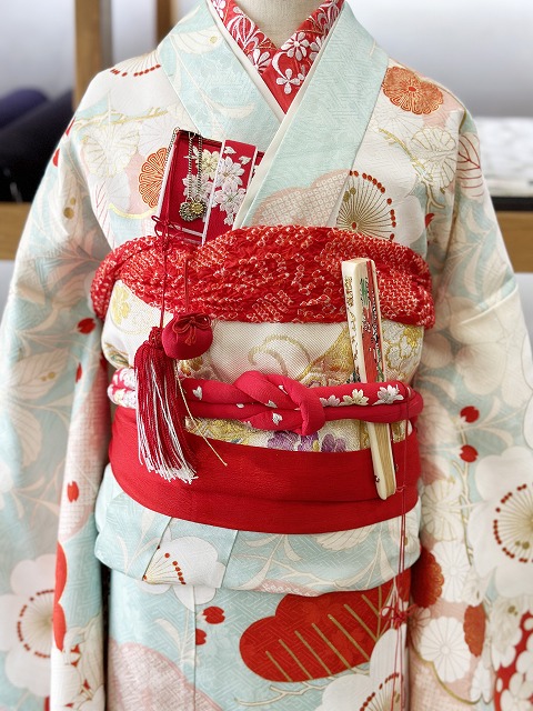 七五三 正絹四つ身着物 絞り 刺繍 長襦袢セット 7歳用 七五三着物