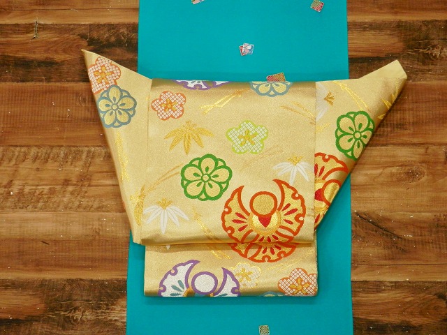 七五三 袋帯 西陣織 正絹 祝帯 3歳 5歳 7歳 結ぶタイプのジュニア用