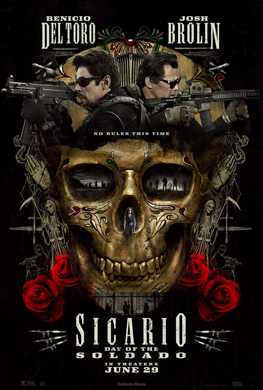 SICARIO DAY OF THE SOLDADO MOVIE POSTER 2 Sided ORIGINAL VF 27x40