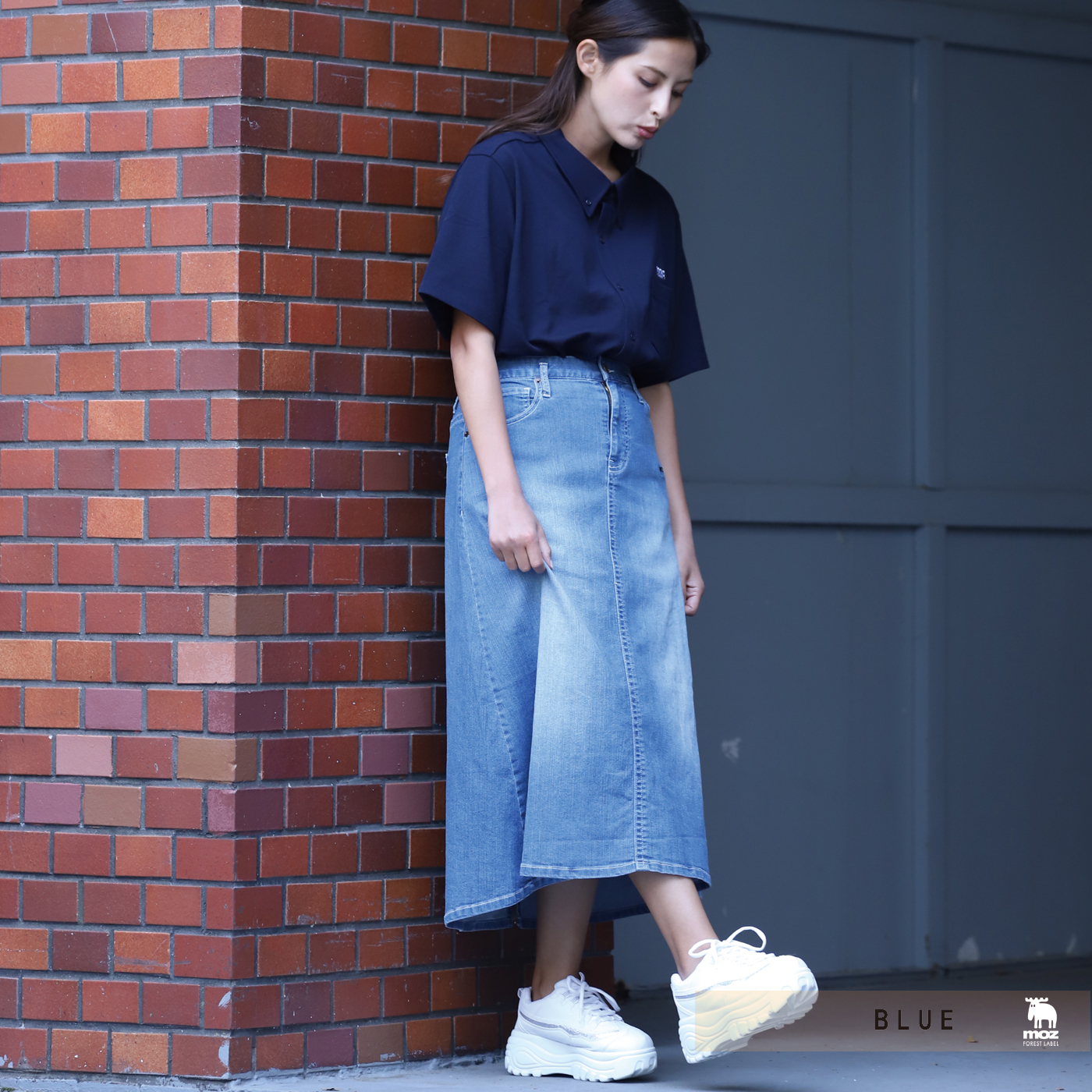 moz FOREST LABEL NATIONAL FLAG デニムスカート