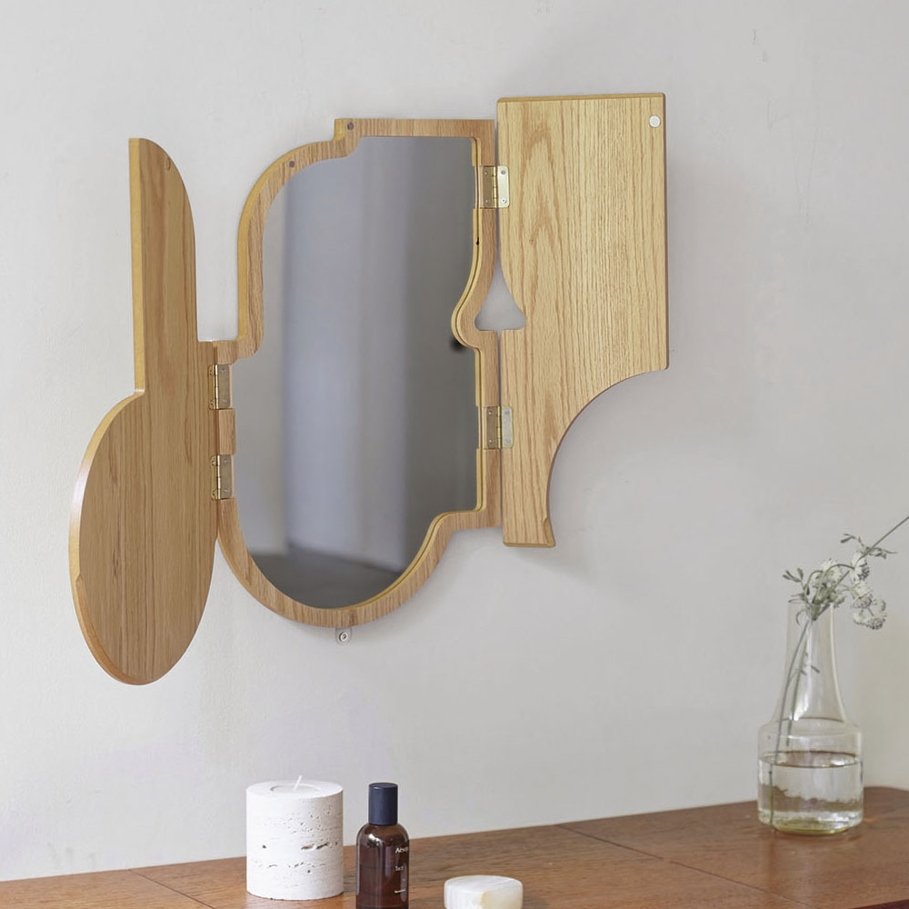 ミラー ホワイト色 フレンチスタイル 壁掛け鏡 【玄関前渡-M