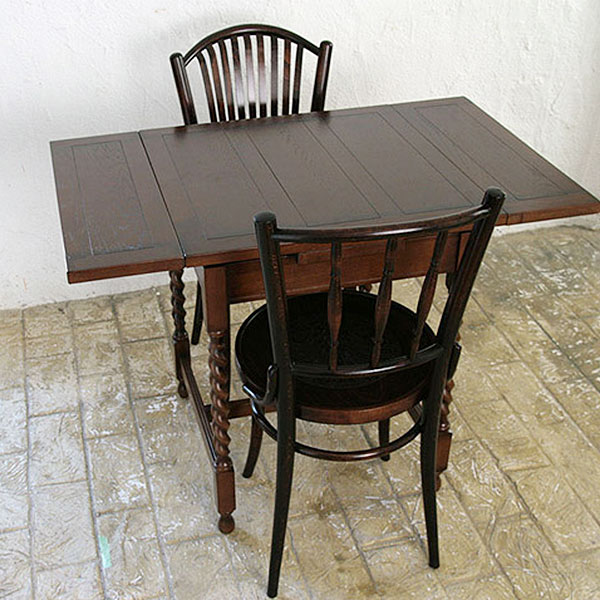 英国アンティークリプロダクト オーク 伸長式 ドローリーフS