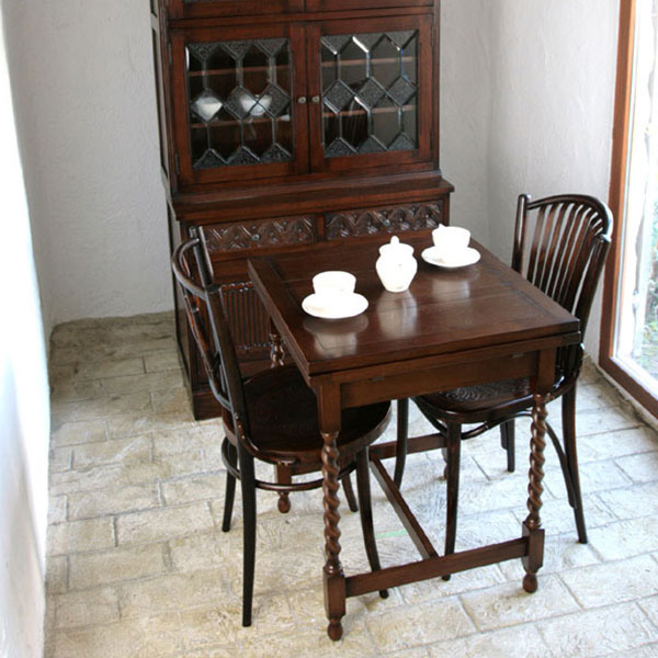 英国アンティークリプロダクト オーク 伸長式 ドローリーフS