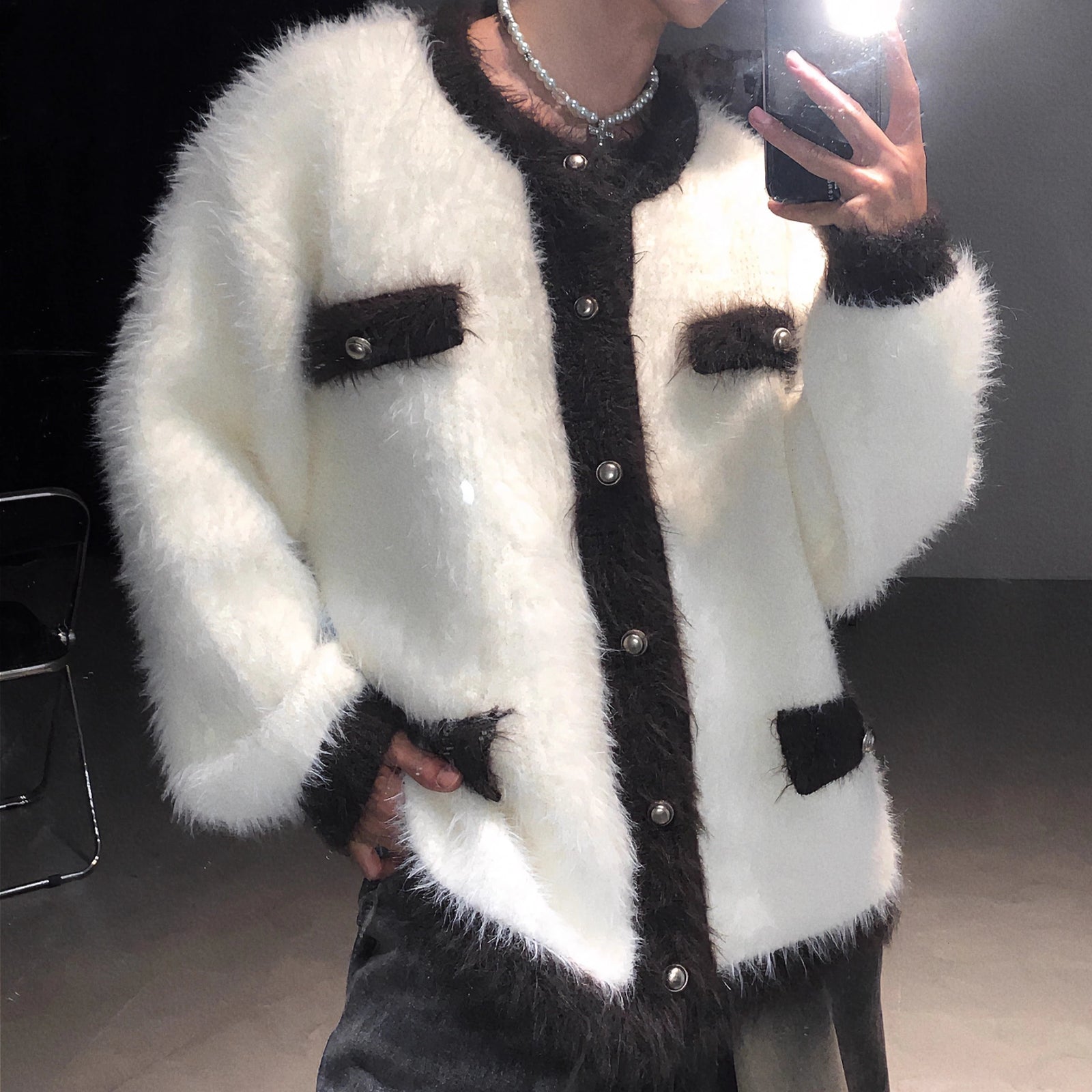 ラグジュアリーミンクカーディガン mf2261【韓国モードファッション】