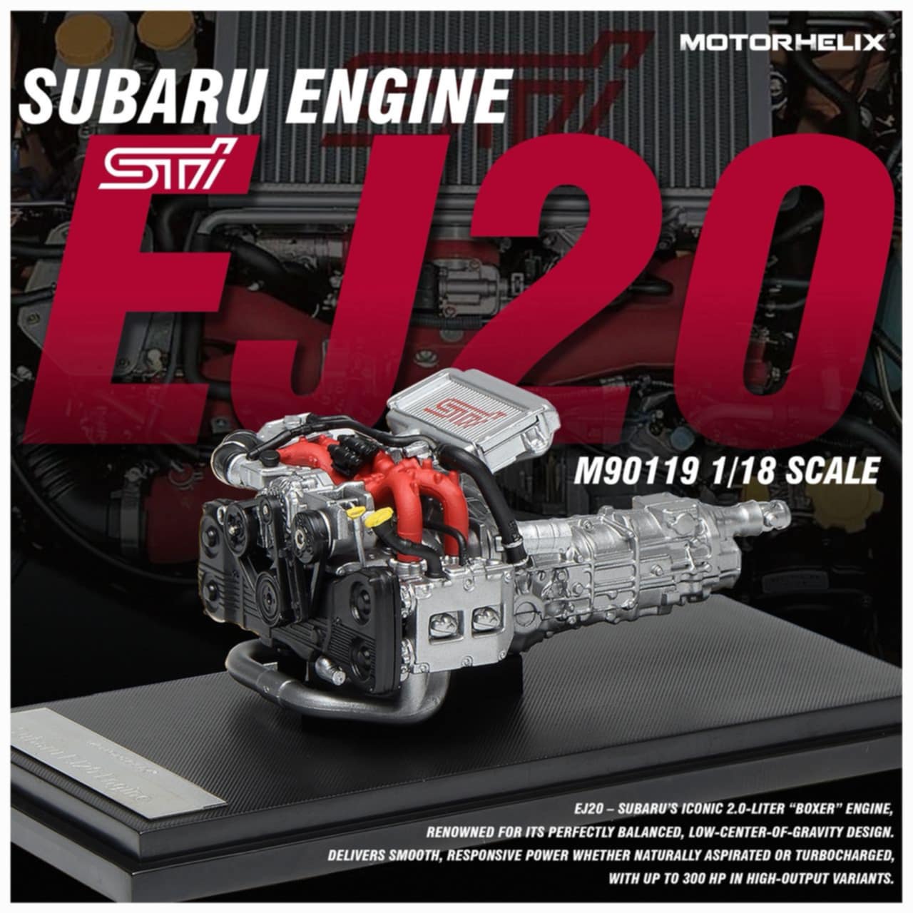 PREORDER* MotorHelix 1:18 Subaru STi EJ20 Engine Display – Model