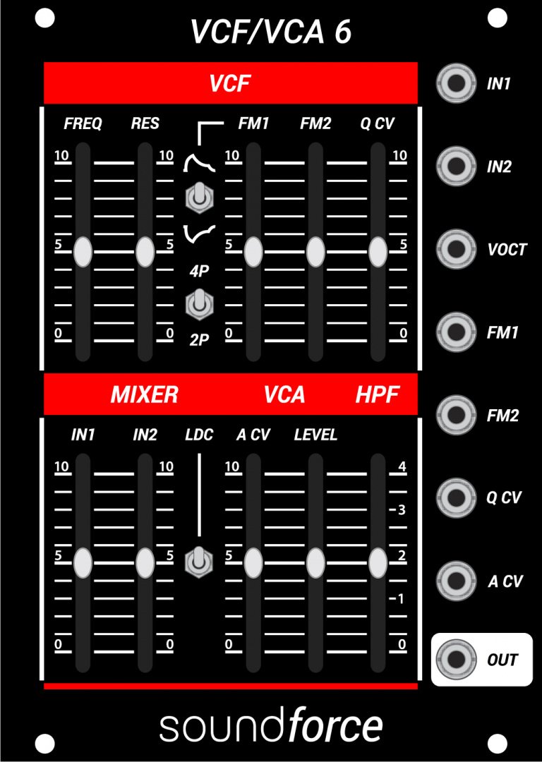 SoundForce VCF/VCA 6 - MOD WIGGLER