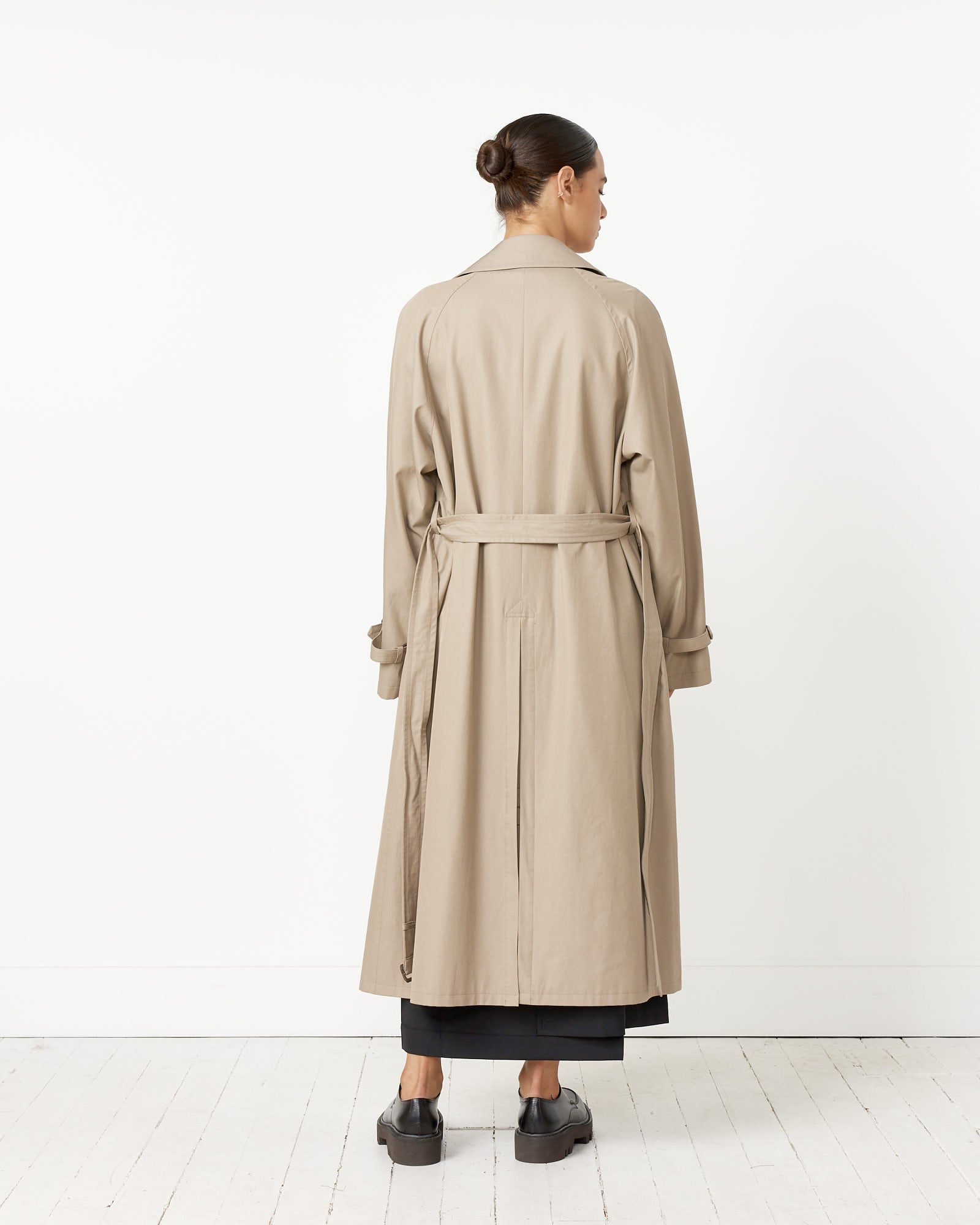 Washed Fine Chambray Trench Coat