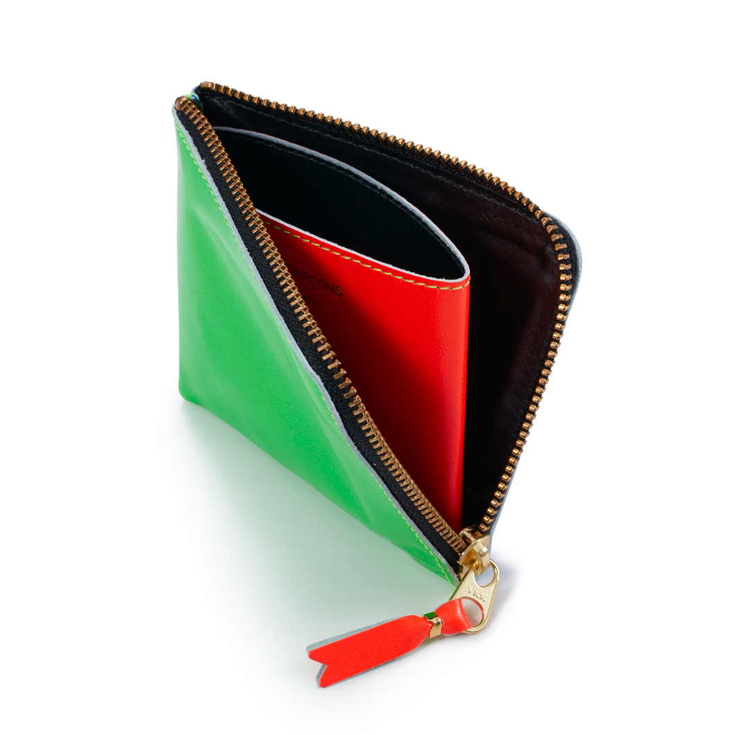 COMME des GARCONS L字型 ZIPウォレット ブルー／グリーン(ブルー