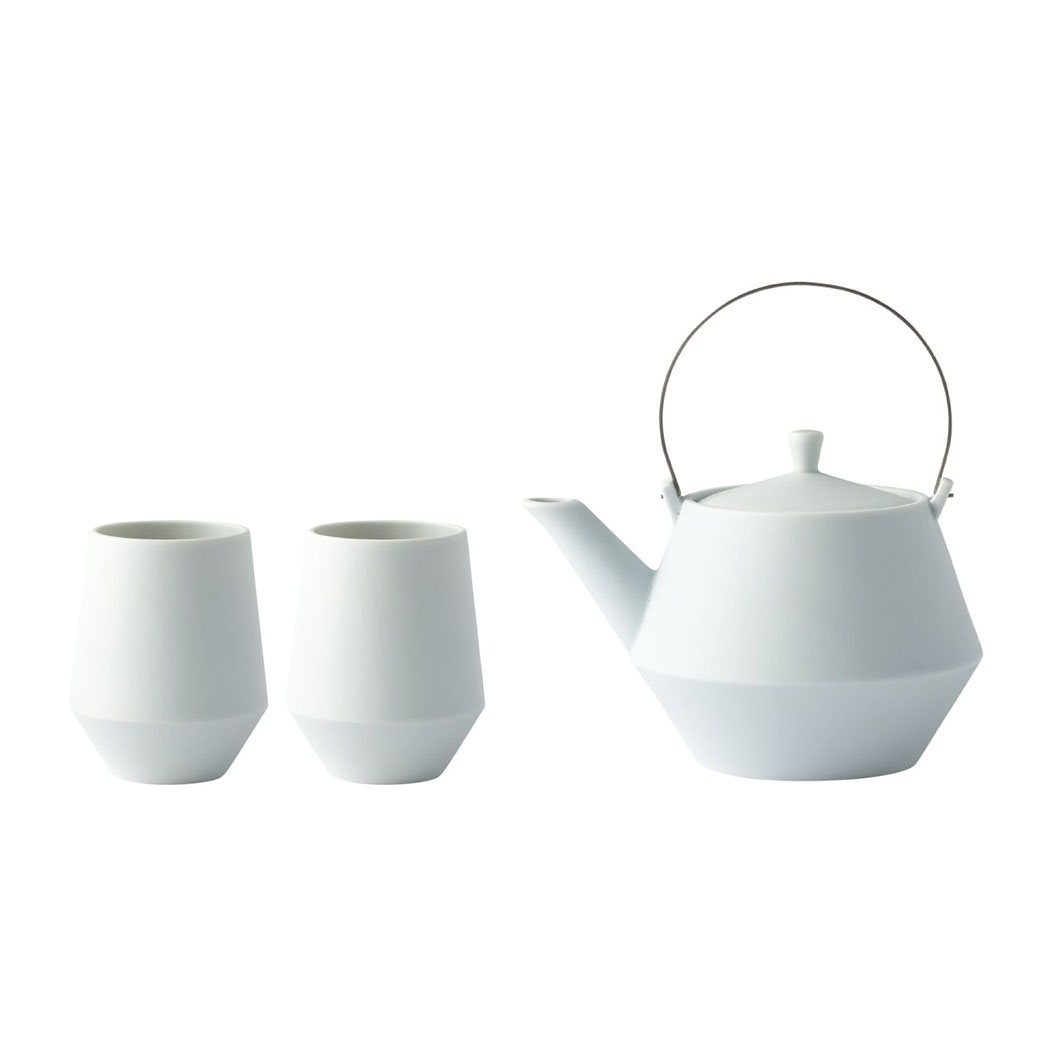 Frustum 土瓶＆湯呑セット ホワイト(ホワイト)：キッチン & ダイニング