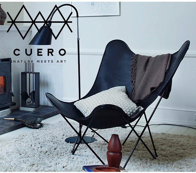 ビーケーエフ バタフライチェア マリポサ ブラック クエロ CUERO BKF