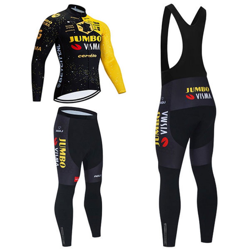 サイクリング 秋冬 ジャージ|自転車スパッツ|チーム ユンボ・ヴィスマ