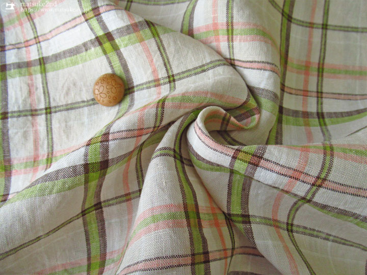 アパレル使用反】60/1リネン先染めマドラスチェック