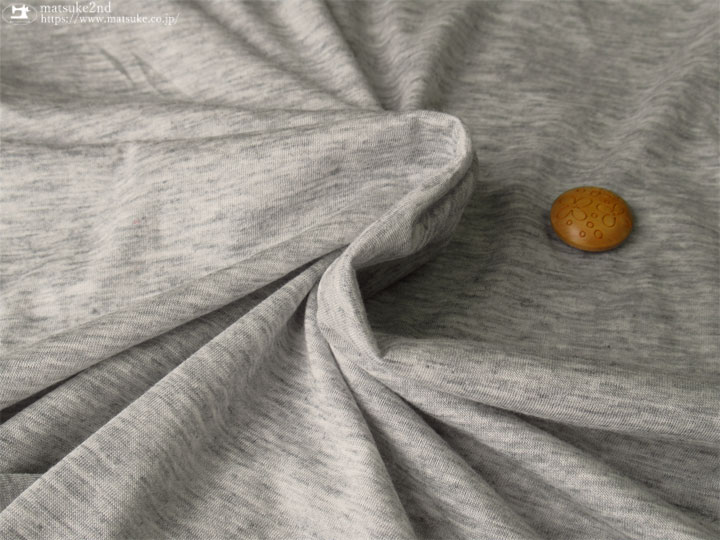 デッドストック反】かなり薄くて軽い！杢天竺ニット 杢グレー