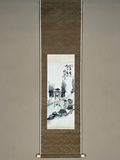 富岡鉄斎 漁樵問答図｜古美術・掛け軸の販売・買取・鑑定-松本松栄堂