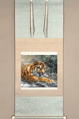 大橋翠石作品 掛軸 鑑定書あり 大橋翠石作品 掛軸 鑑定書あり 大橋翠石